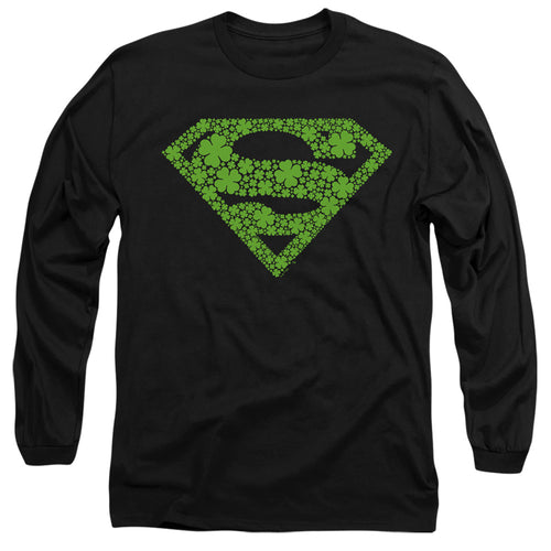 Superman St. Patrick's Day Shamrock Logo Long Sleeve T-Shirt