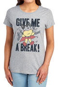 Mighty Mouse Give Me a Break Womens T-Shirt