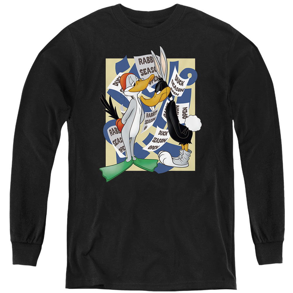 Looney Tunes Rabbit Season Duck Season Youth Long Sleeve T-Shirt