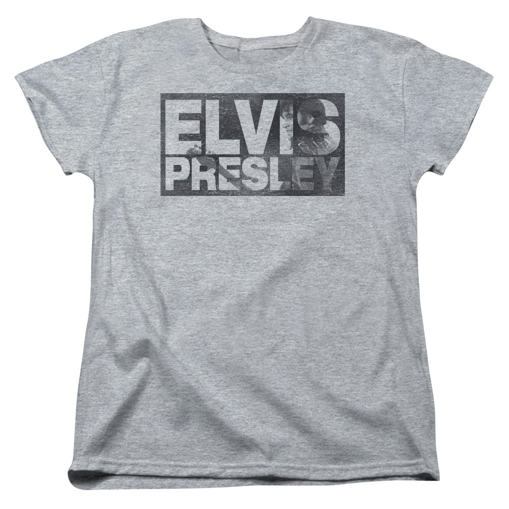 Elvis Presley Block Letters Womens T-Shirt