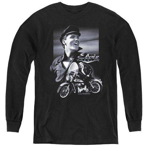 Elvis Presley Motorcycle Youth Long Sleeve T-Shirt