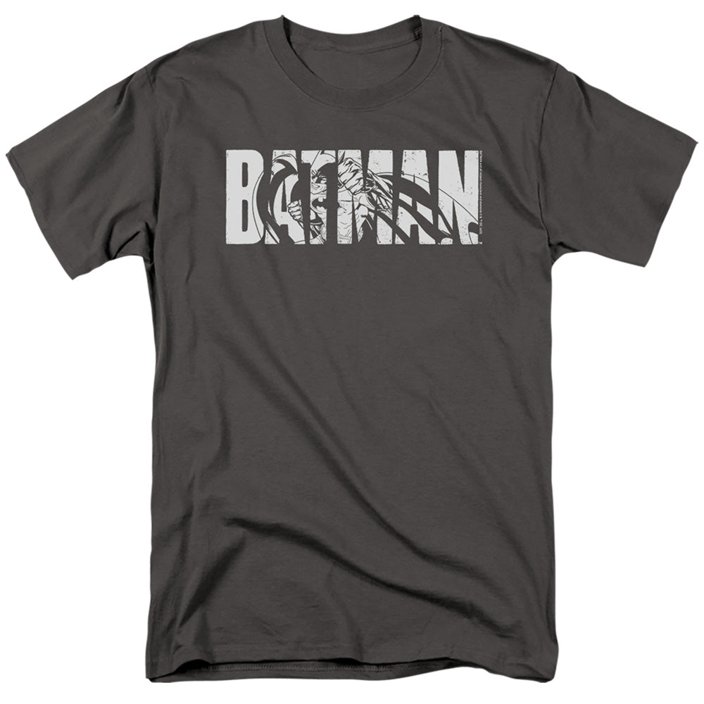 The Batman Text on Gray T-Shirt