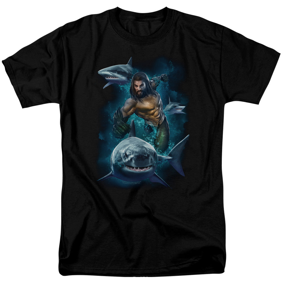 Aquaman Swimming With Sharks T-Shirt