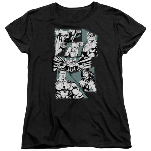 Justice League A Mighty League Womens T-Shirt