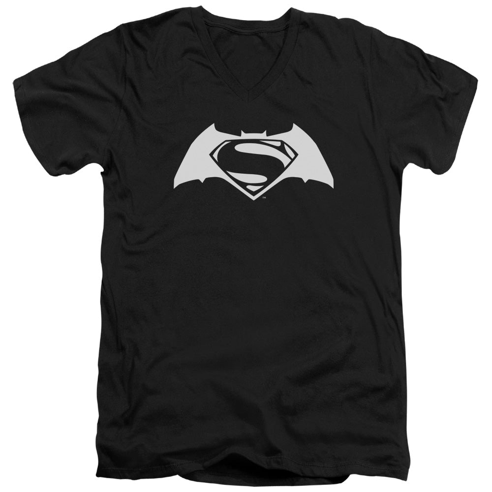 Batman v Superman Simple Logo V-Neck T-Shirt