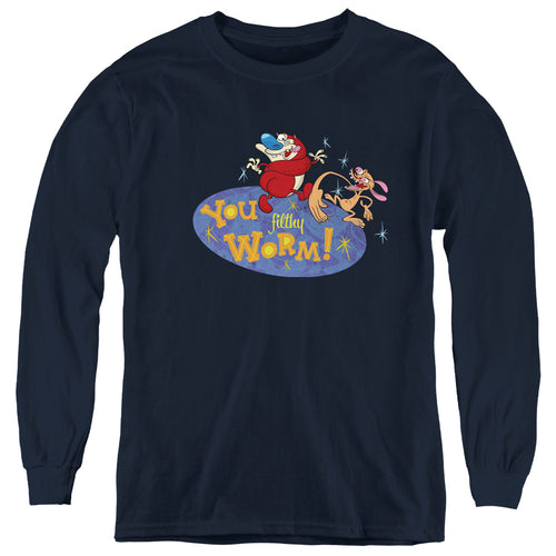 Ren and Stimpy You Filthy Worm! Youth Long Sleeve T-Shirt