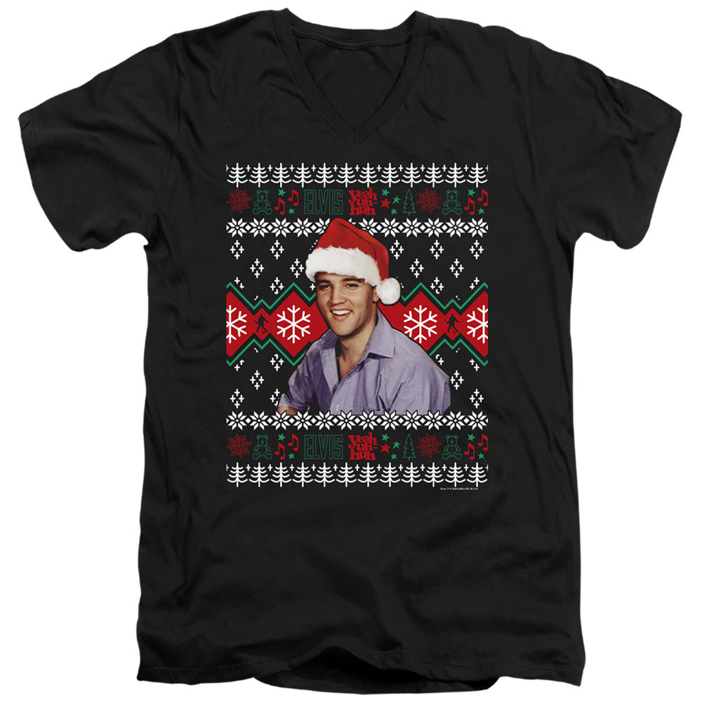 Elvis Presley Ugly Christmas Sweater V-Neck T-Shirt