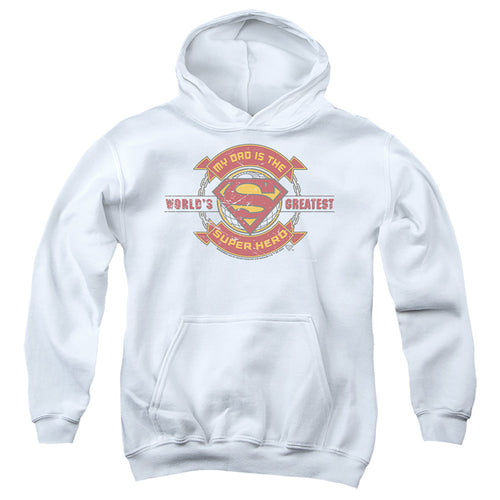 Superman Worlds Greatest Hero Dad Youth Hoodie