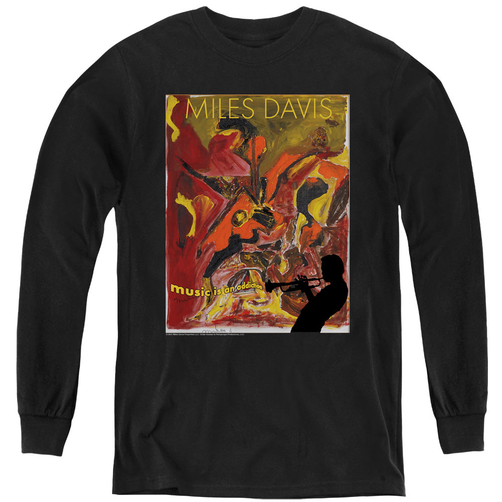 Miles Davis Music Is an Addiction Youth Long Sleeve T-Shirt