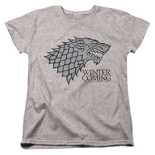 Game of Thrones Startk Winter Is Coming On Gray Womens T-Shirt