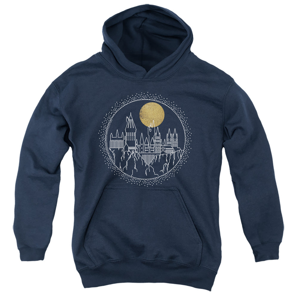 Harry Potter Hogwarts Full Moon Line Art Youth Hoodie