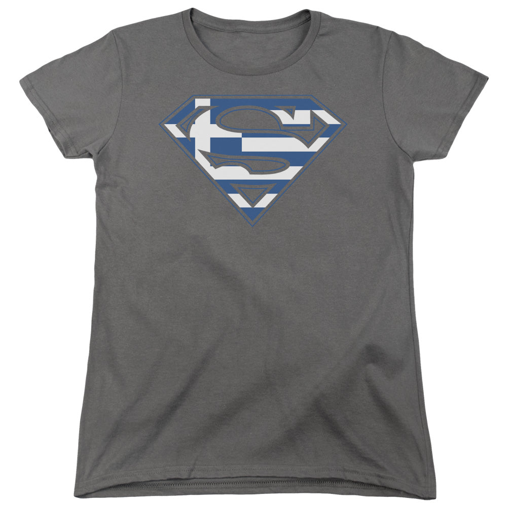 Superman Greek Shield Womens T-Shirt