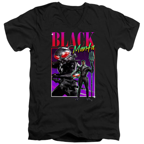 Aquaman 90'S Style Black Manta V-Neck T-Shirt