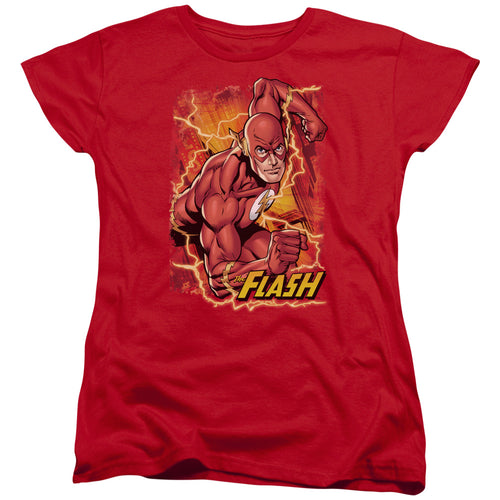 Justice League Flash Lightning Womens T-Shirt