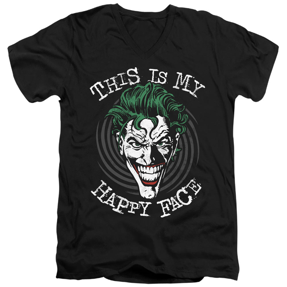 Batman Maniacal Spiral V-Neck T-Shirt