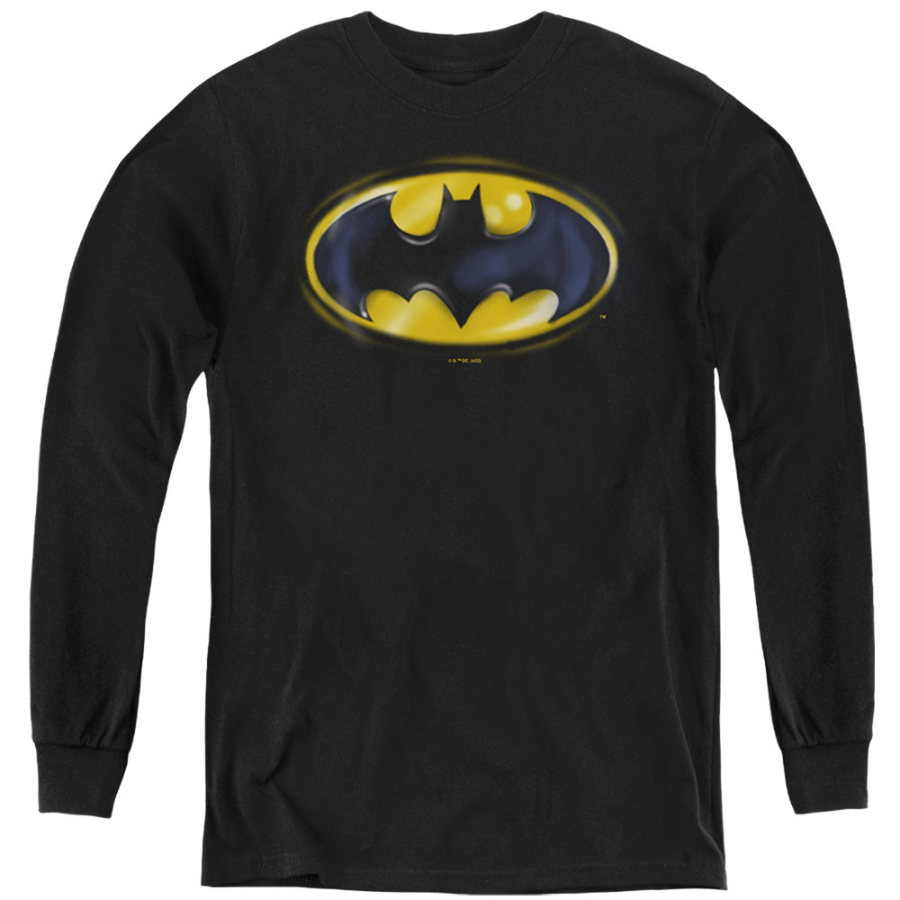 Batman Batman Airbrush Logo Youth Long Sleeve T-Shirt