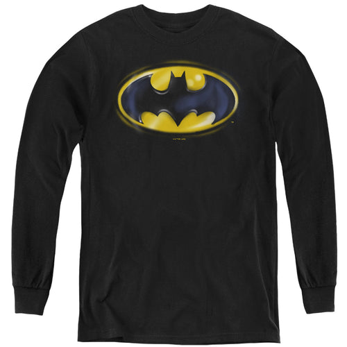 Batman Batman Airbrush Logo Youth Long Sleeve T-Shirt