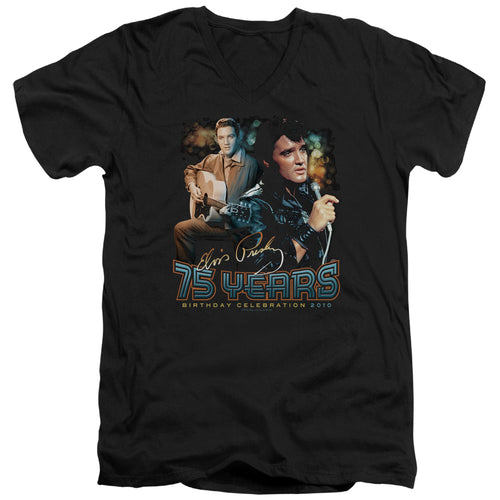 Elvis Presley 75 Years V-Neck T-Shirt