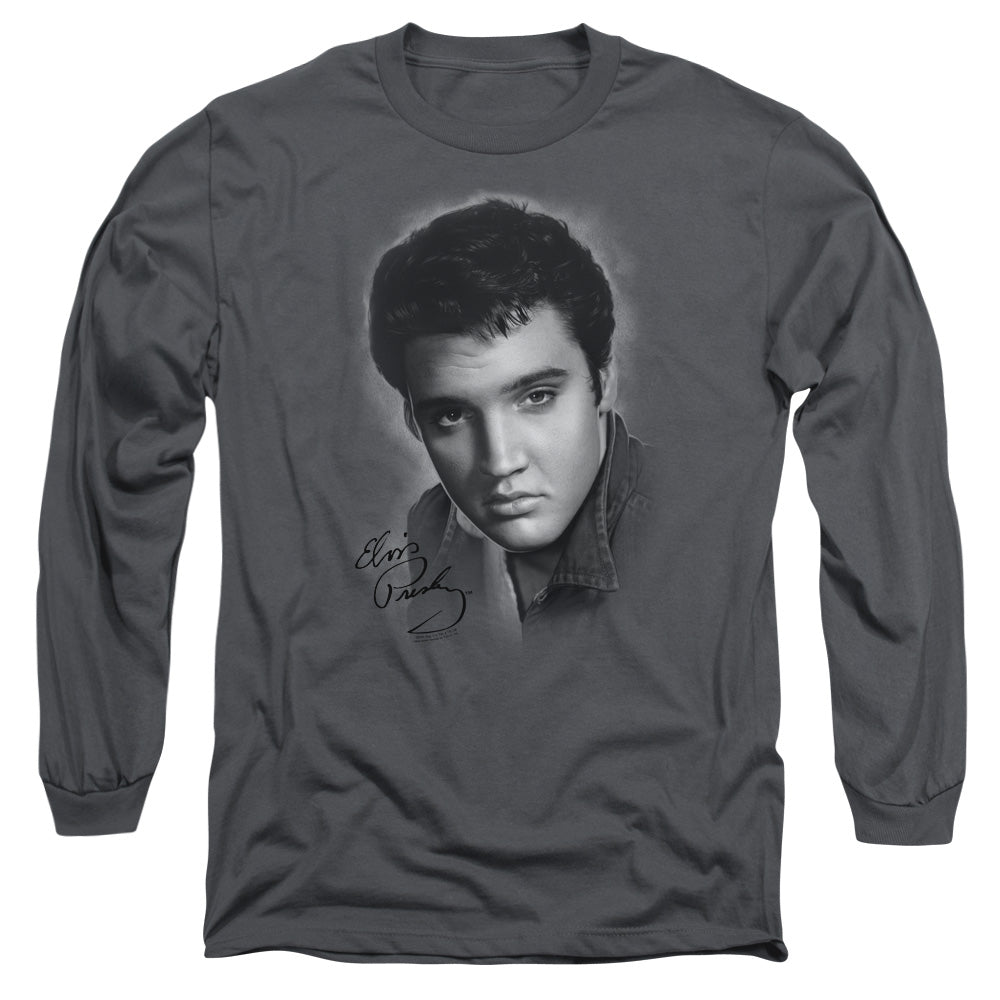 Elvis Presley Grey Portrait Long Sleeve T-Shirt