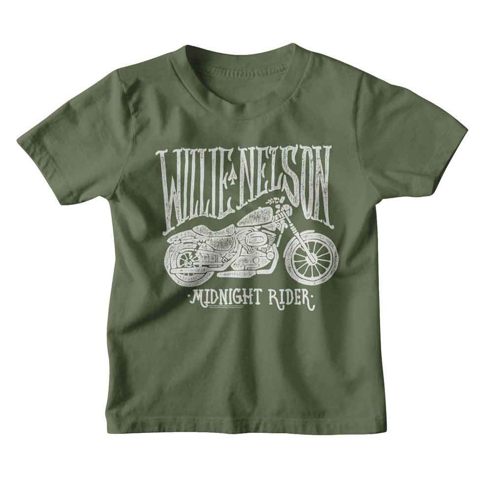 Willie Nelson Motorcycle Midnight Rider Youth/Toddler T-Shirt