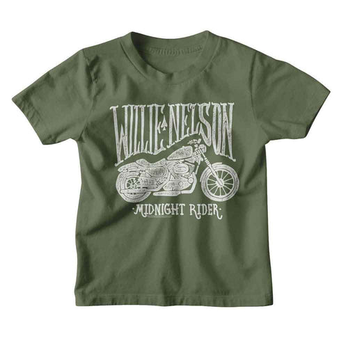 Willie Nelson Motorcycle Midnight Rider Youth/Toddler T-Shirt