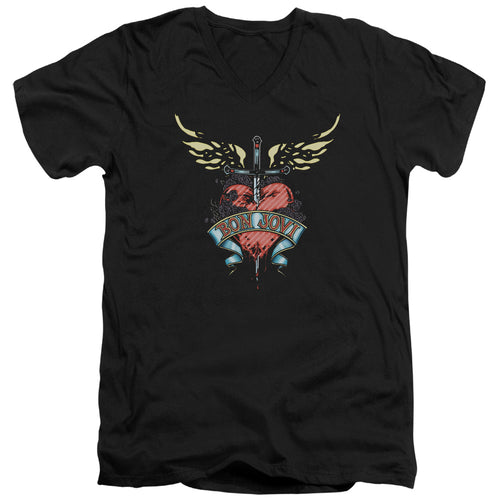 Bon Jovi Daggered V-Neck T-Shirt