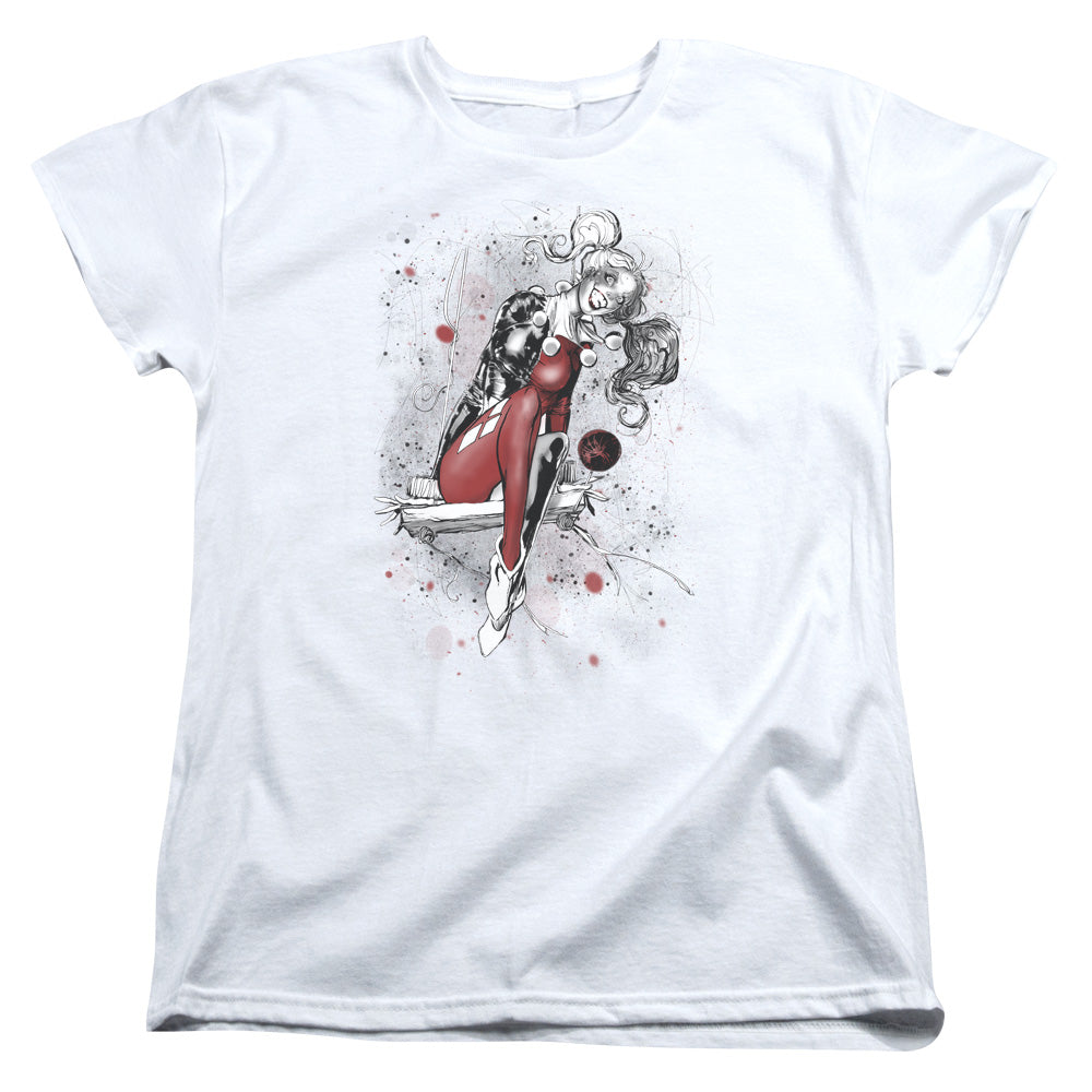 Justice League Harley Sketch Womens T-Shirt