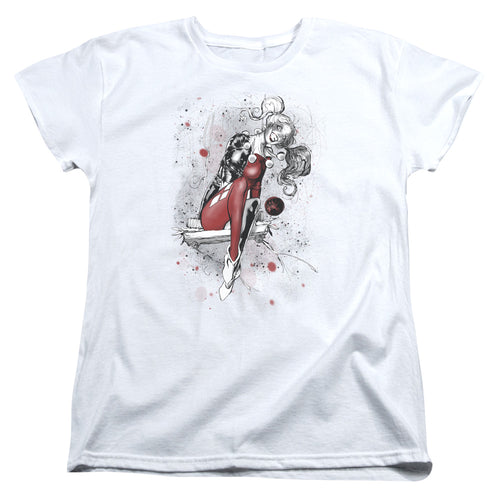 Justice League Harley Sketch Womens T-Shirt