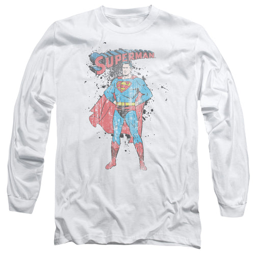 Superman Vintage Ink Splatter Long Sleeve T-Shirt