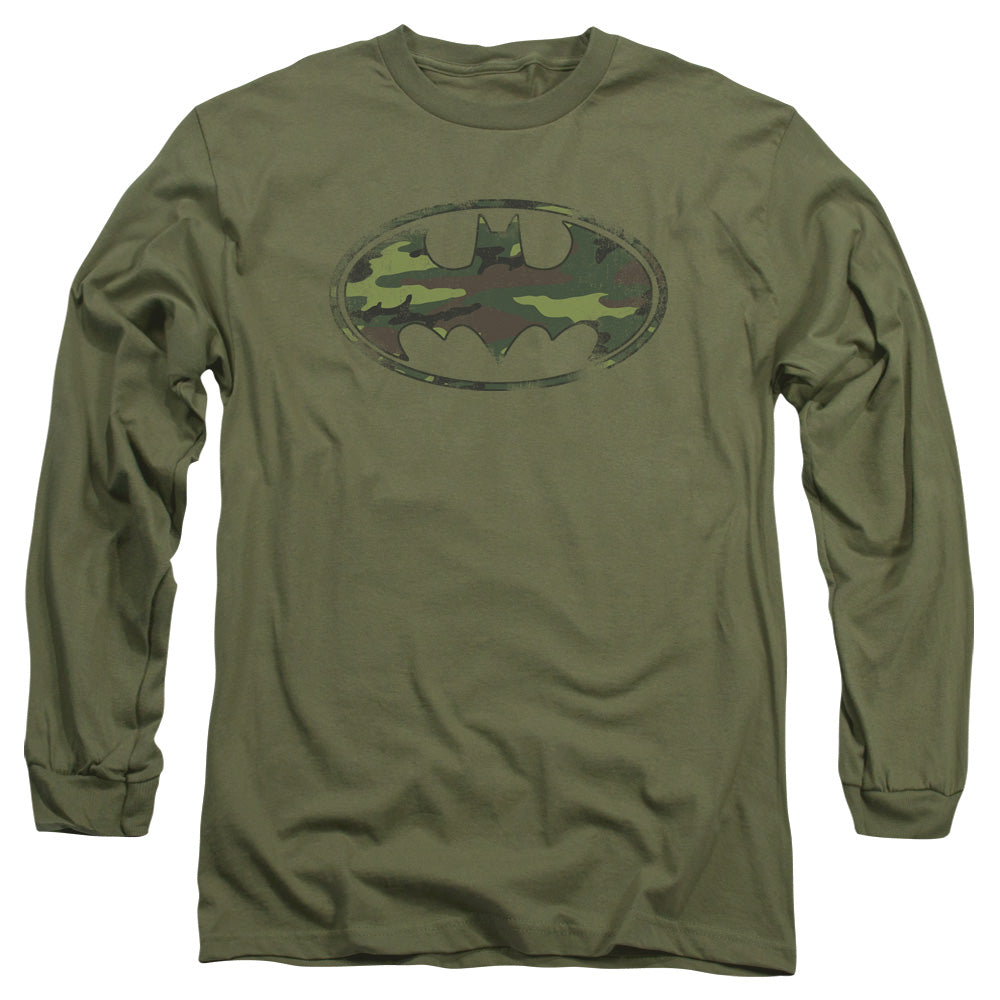 Batman Distressed Camo Shield Long Sleeve T-Shirt