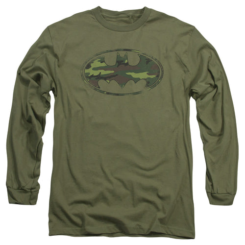 Batman Distressed Camo Shield Long Sleeve T-Shirt