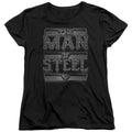 Superman Steel Text Womens T-Shirt