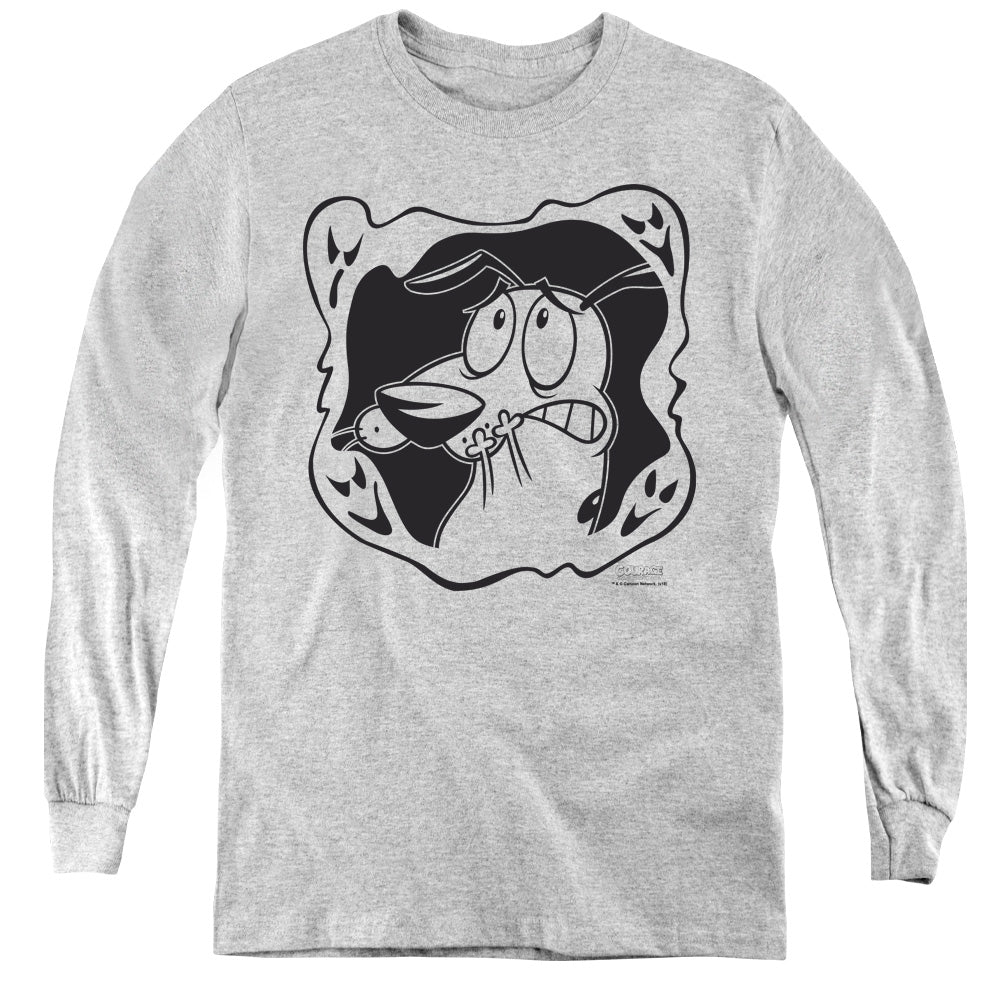 Courage the Cowardly Dog Ghost Frame Youth Long Sleeve T-Shirt
