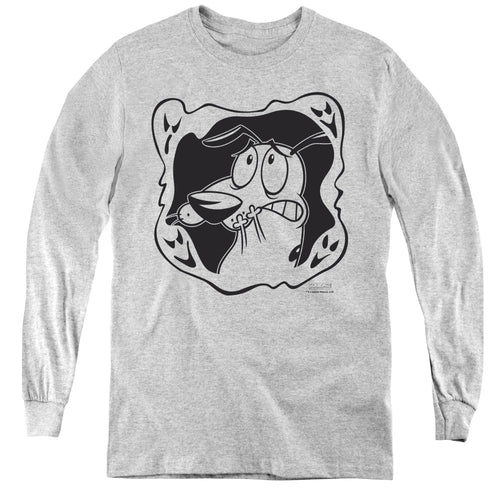 Courage the Cowardly Dog Ghost Frame Youth Long Sleeve T-Shirt