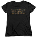 U.S. Marine Corps Camo Fill Black Womens T-Shirt