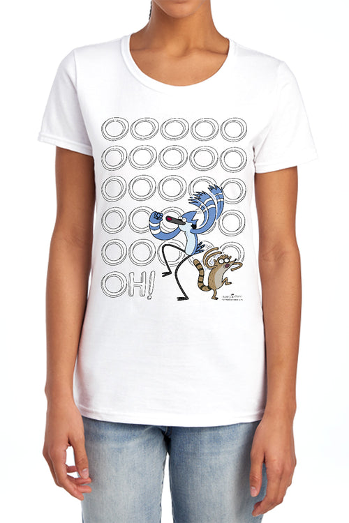 Regular Show Oooooh Grid Womens T-Shirt