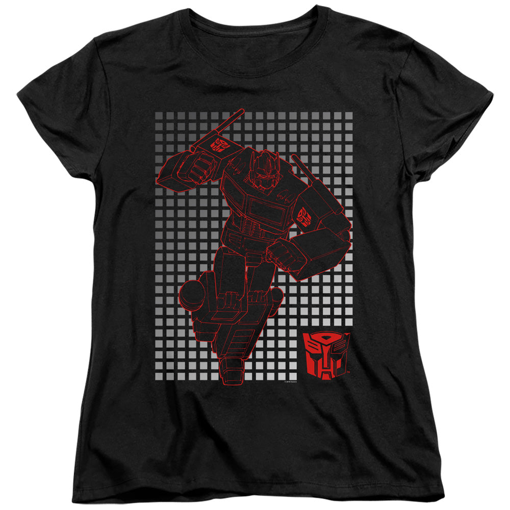 Transformers Optimus Grid Womens T-Shirt