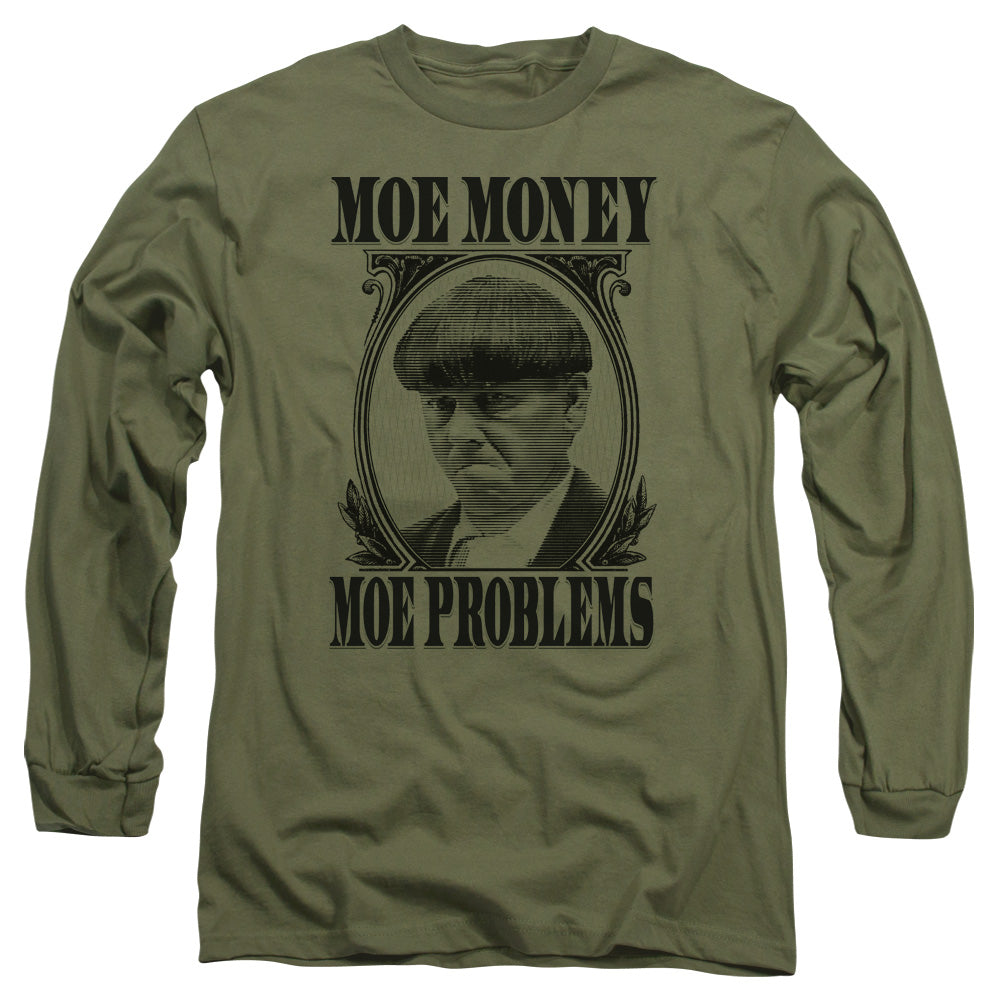 The Three Stooges Moe Money Moe Problems Long Sleeve T-Shirt