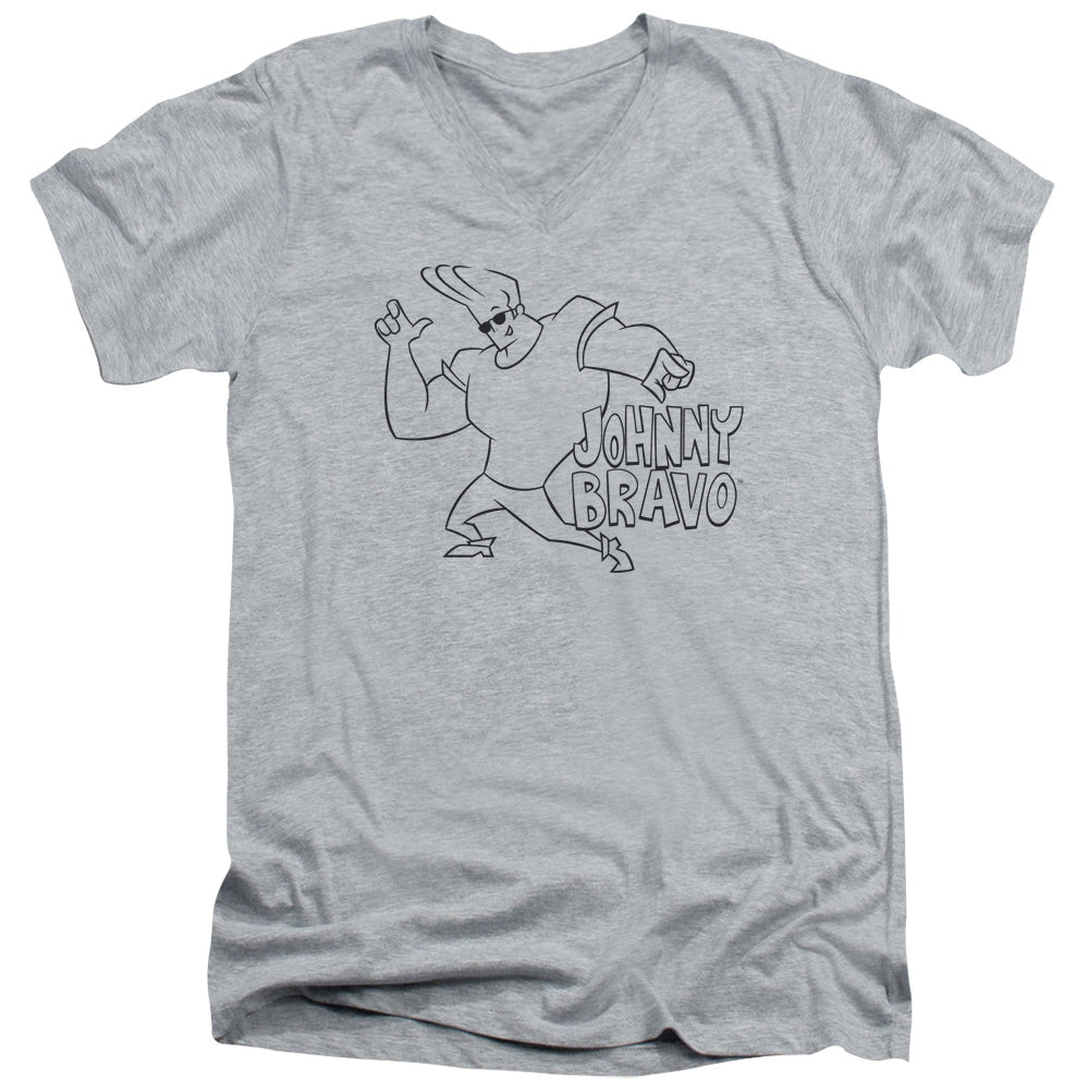 Johnny Bravo Jb Line Art V-Neck T-Shirt