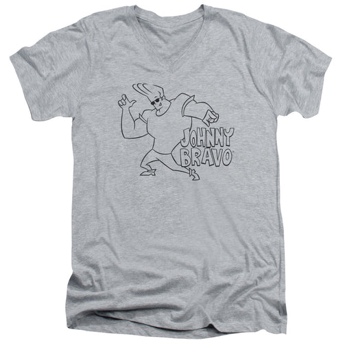 Johnny Bravo Jb Line Art V-Neck T-Shirt
