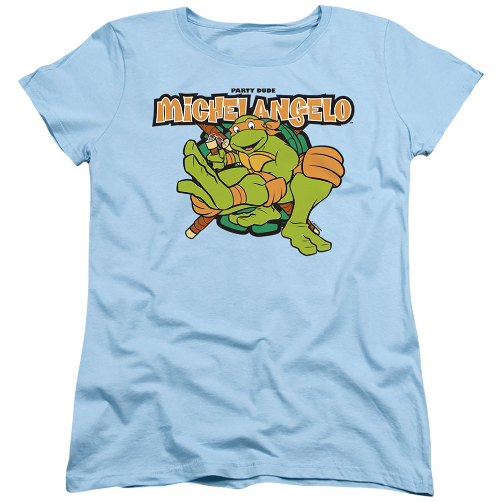 Teenage Mutant Ninja Turtles Party Dude Michelangelo Womens T-Shirt