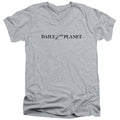 Superman Daily Planet Logo Athletic Heather V-Neck T-Shirt