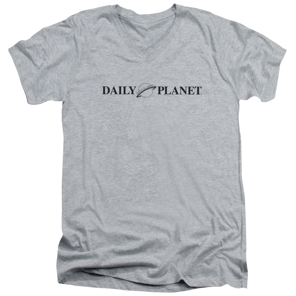 Superman Daily Planet Logo Athletic Heather V-Neck T-Shirt