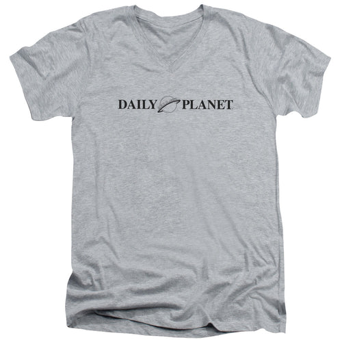Superman Daily Planet Logo Athletic Heather V-Neck T-Shirt