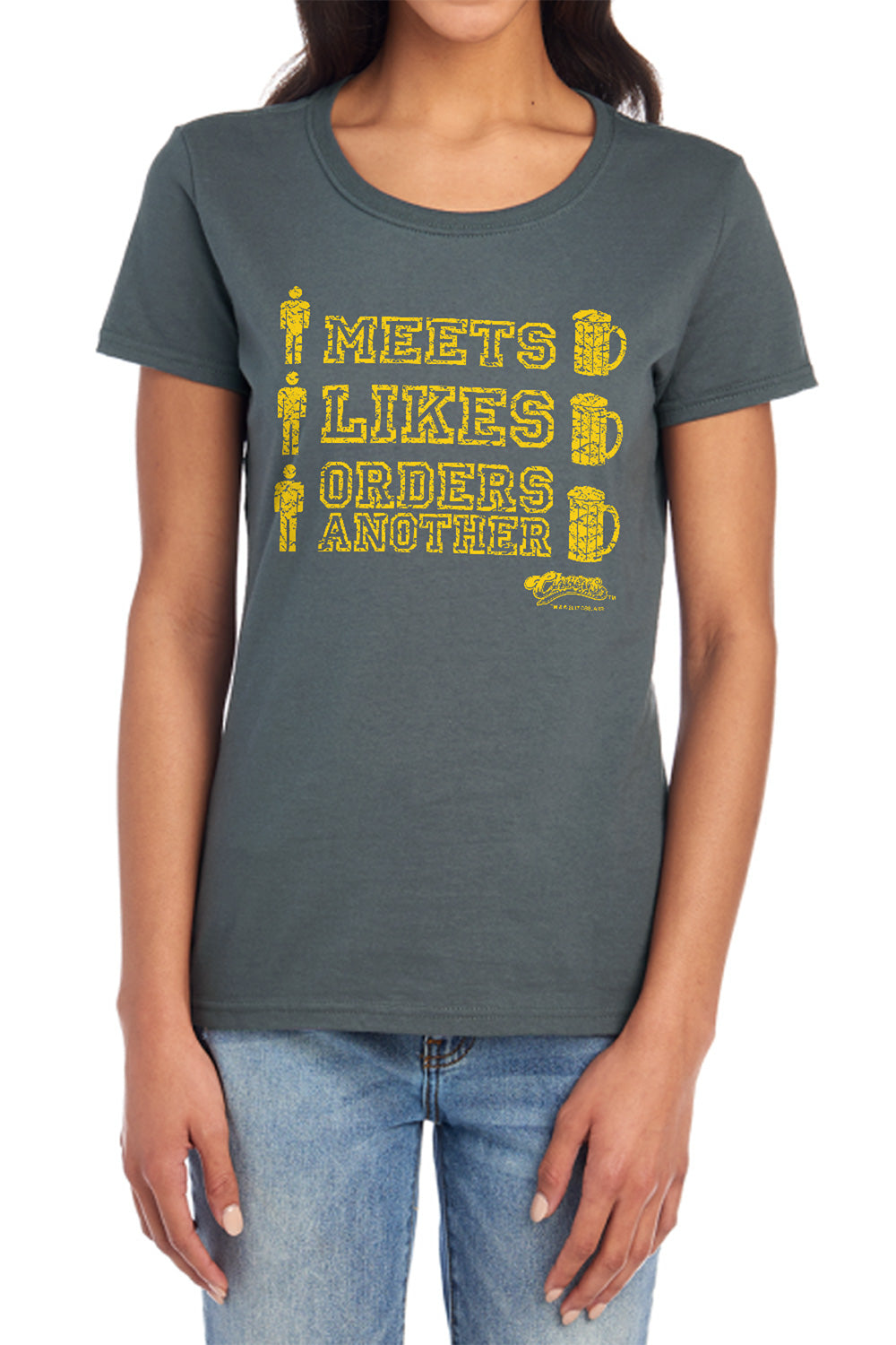 Cheers Man Meets Beer Womens T-Shirt