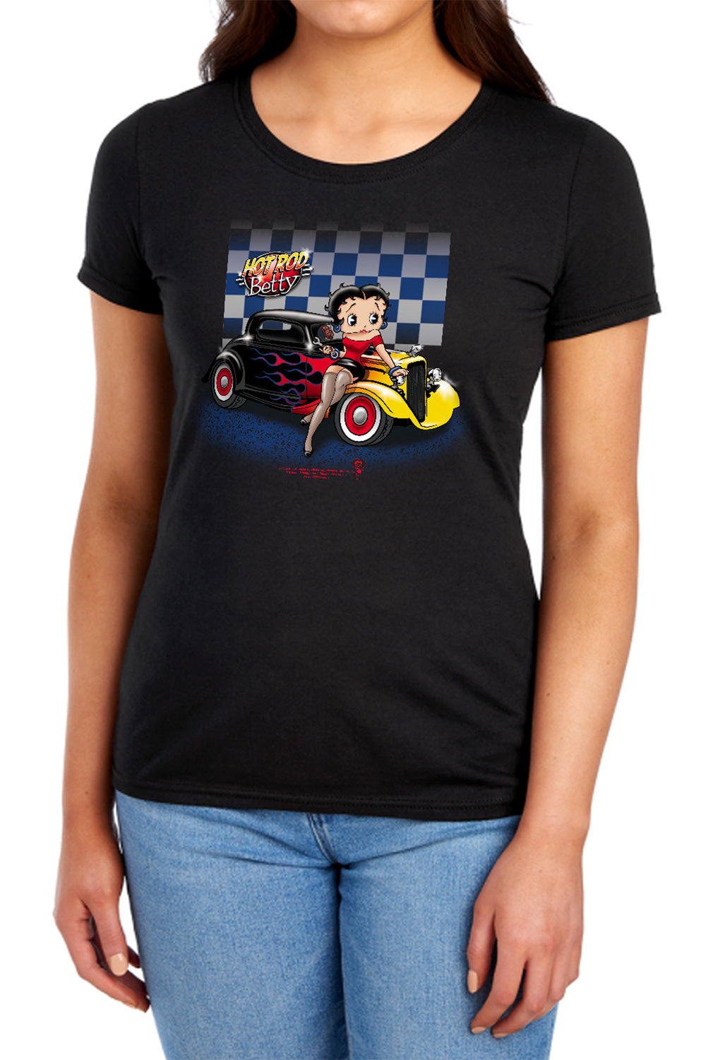 Betty Boop Hot Rod Boop Womens T-Shirt