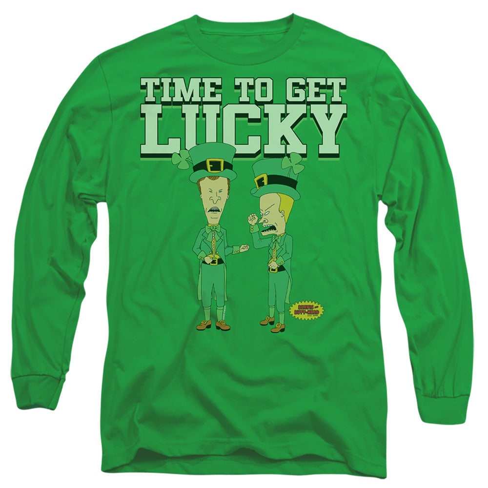 Beavis and Butthead St. Patrick'S Day Getting Lucky Long Sleeve T-Shirt