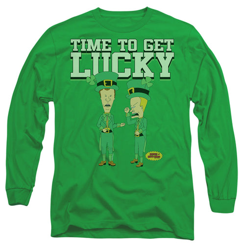 Beavis and Butthead St. Patrick'S Day Getting Lucky Long Sleeve T-Shirt