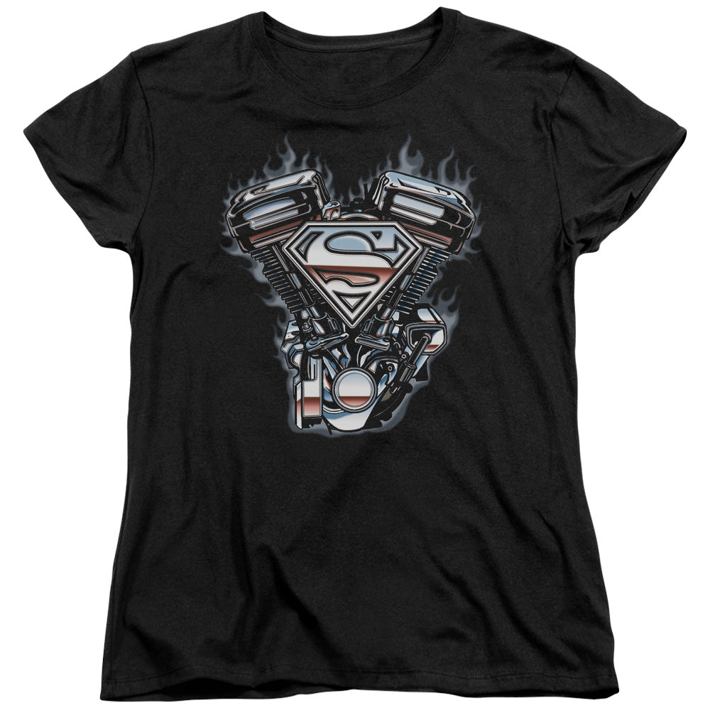 Superman V Twin Logo Womens T-Shirt