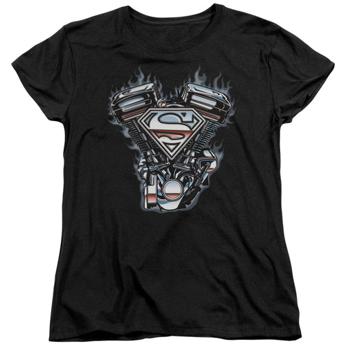 Superman V Twin Logo Womens T-Shirt